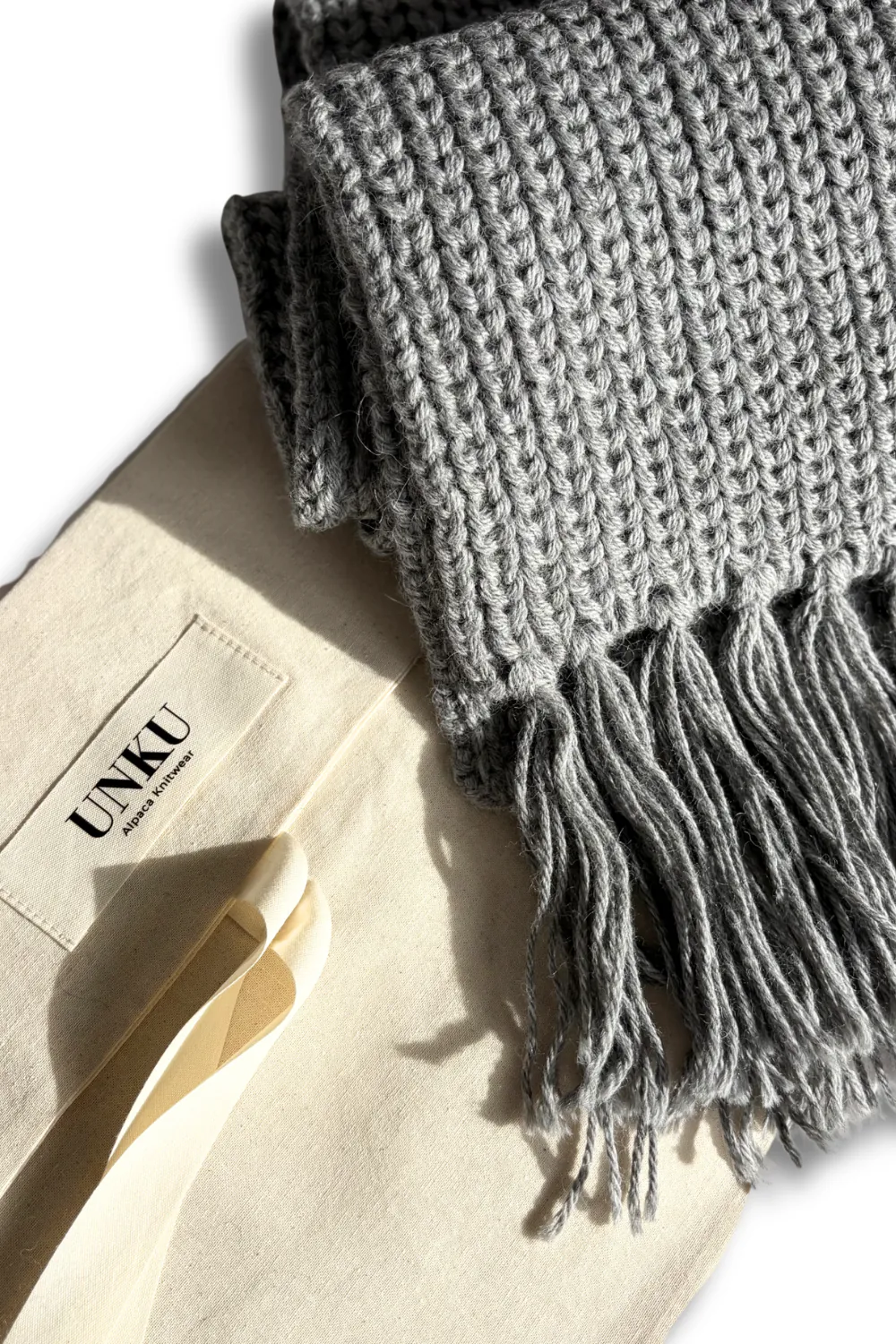 Baby Alpaca Scarf · Light Gray