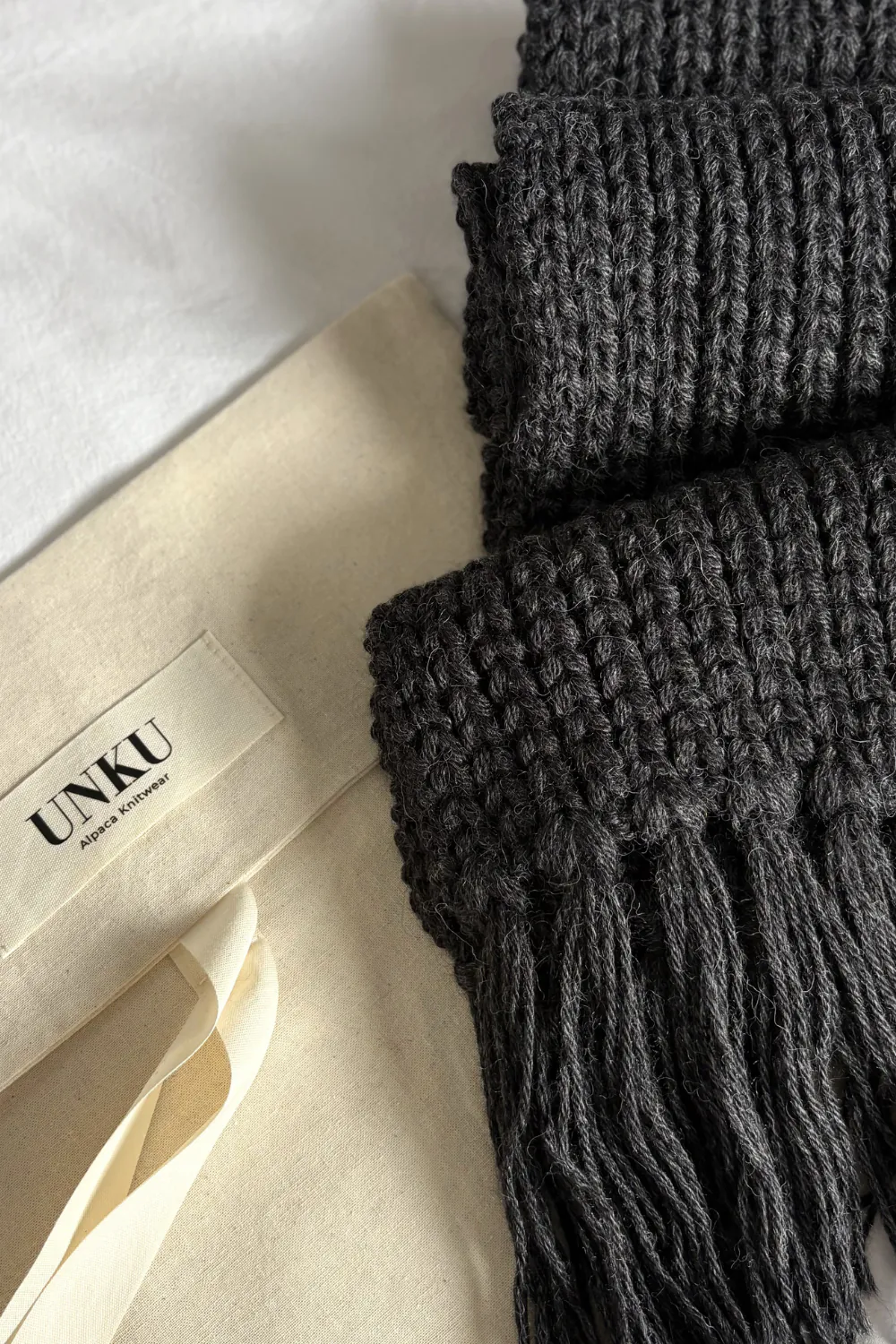 Baby Alpaca Scarf · Charcoal Gray