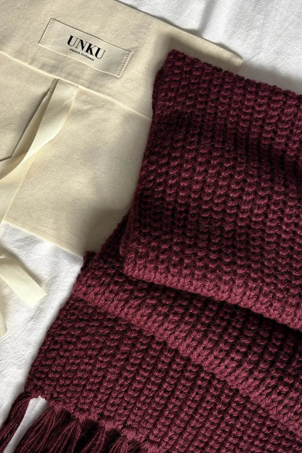 Baby Alpaca Scarf · Cherry Red