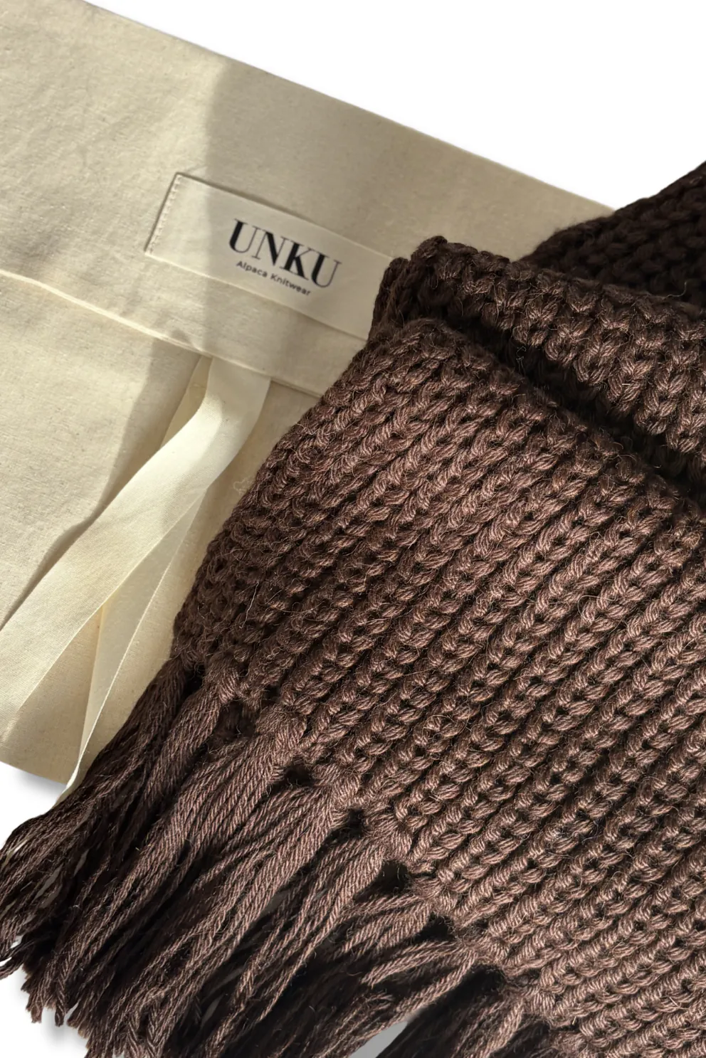 Baby Alpaca Scarf · Chocolate Brown