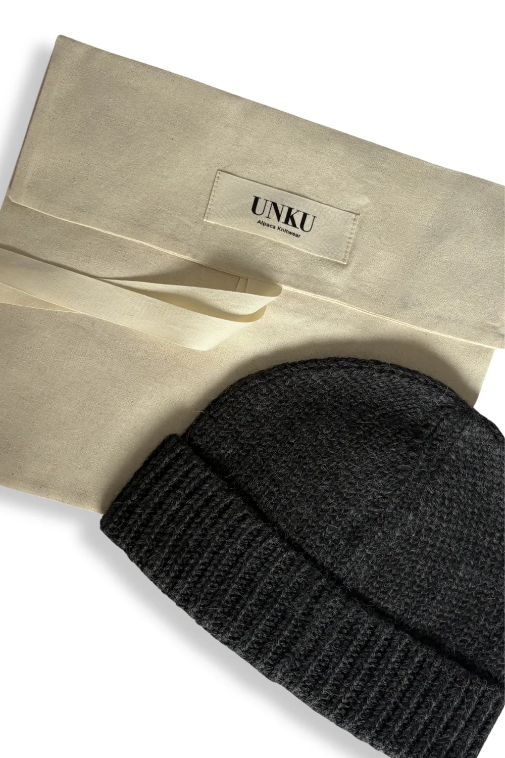 Baby Alpaca Beanie · Charcoal Gray