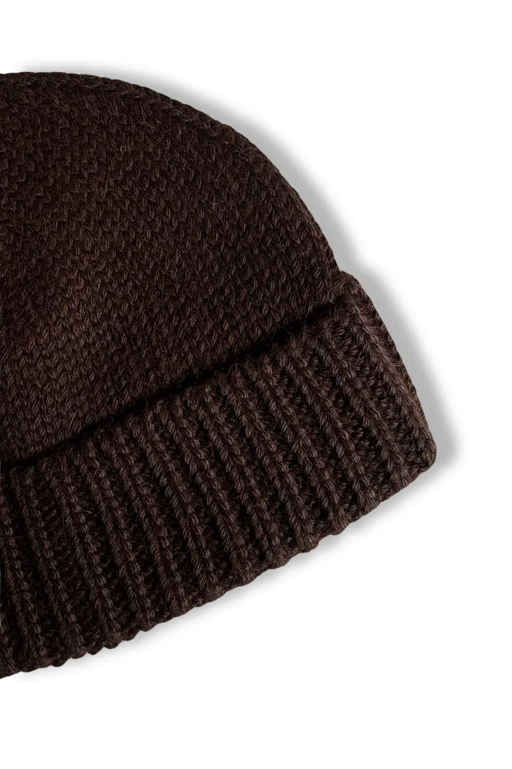 Baby Alpaca Beanie · Chocolate Brown