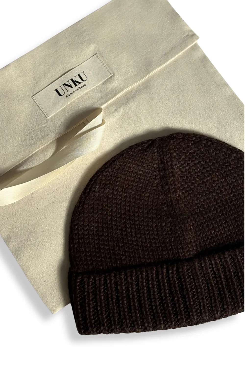 Baby Alpaca Beanie · Chocolate Brown
