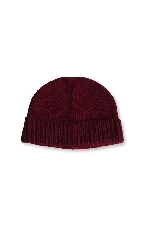 Baby Alpaca Beanie · Burgundy
