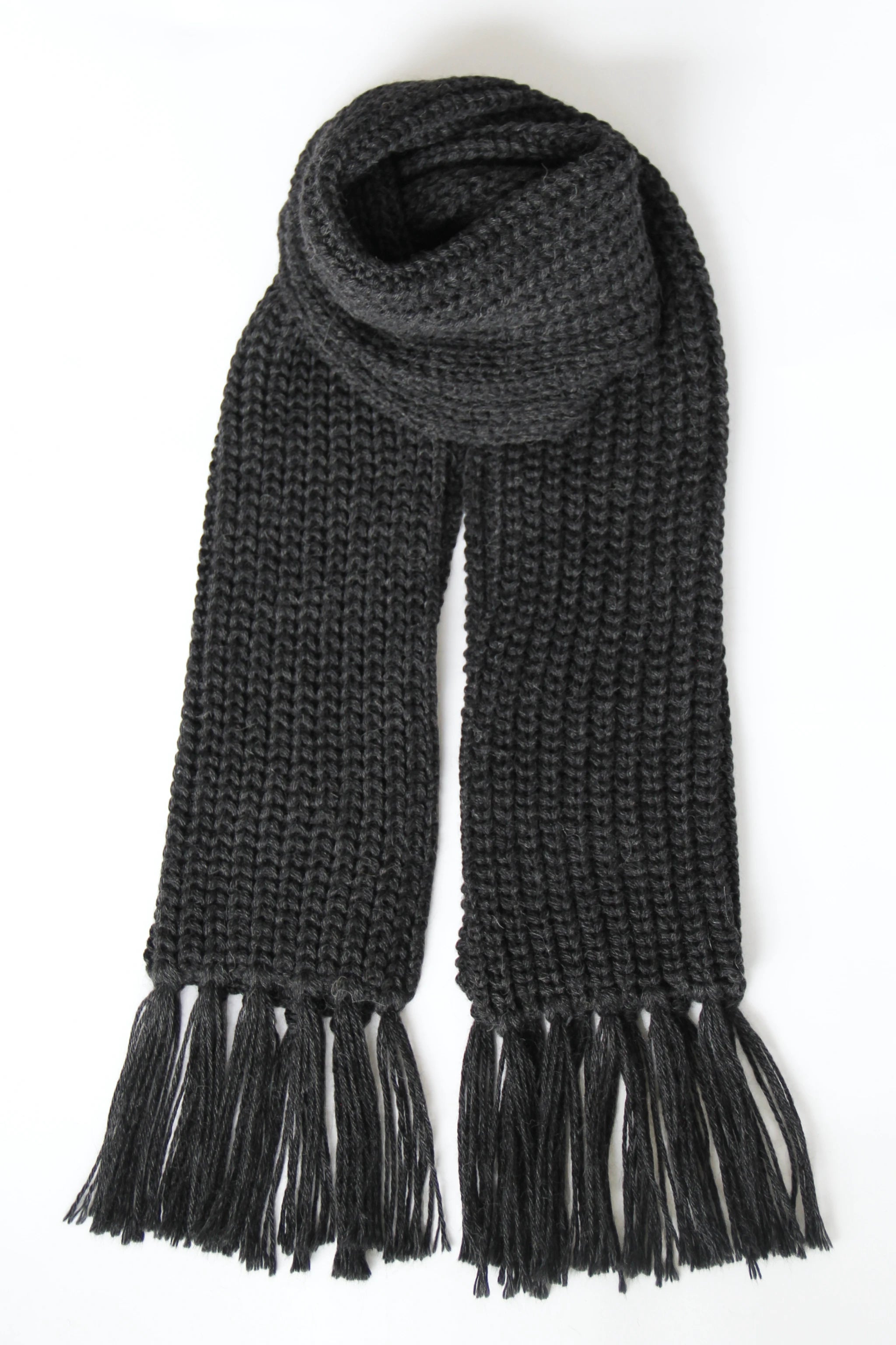 Baby Alpaca Scarf · Charcoal Gray