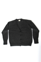 Dark gray cardigan on a white background