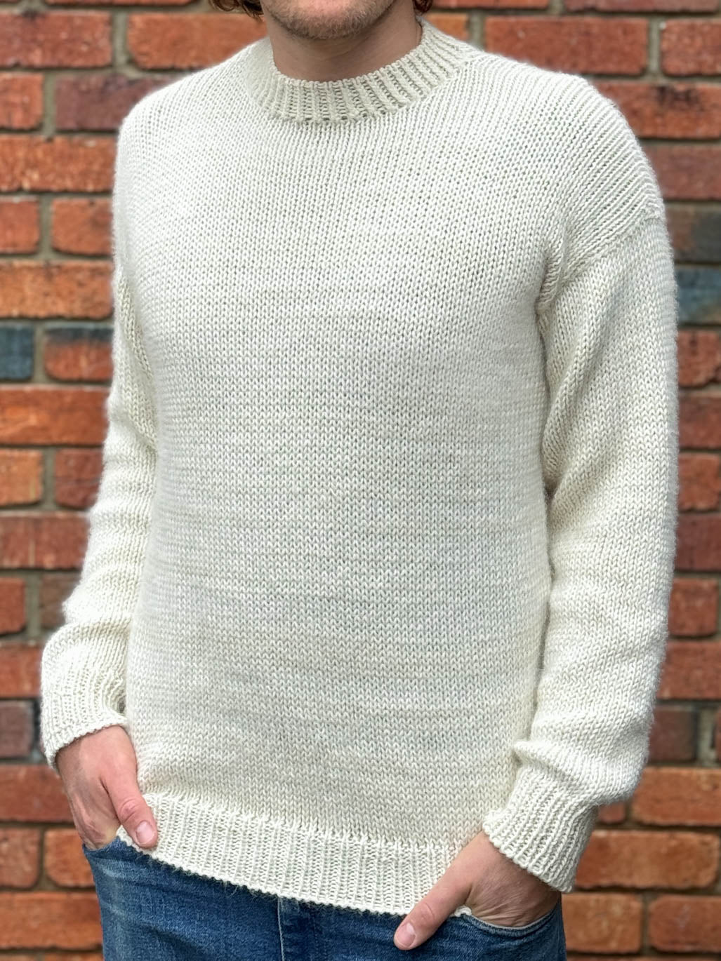Andes Crew Knit White