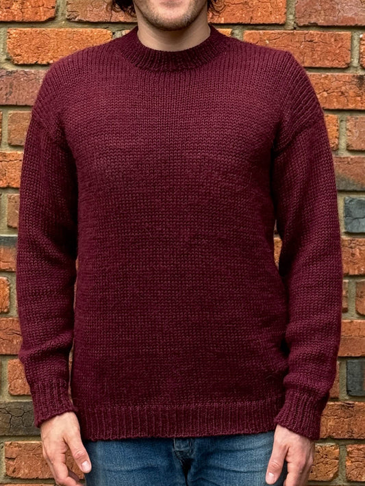 Andes Crew Knit Wine Red