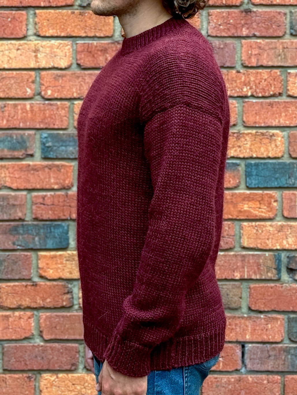 Andes Crew Knit Wine Red