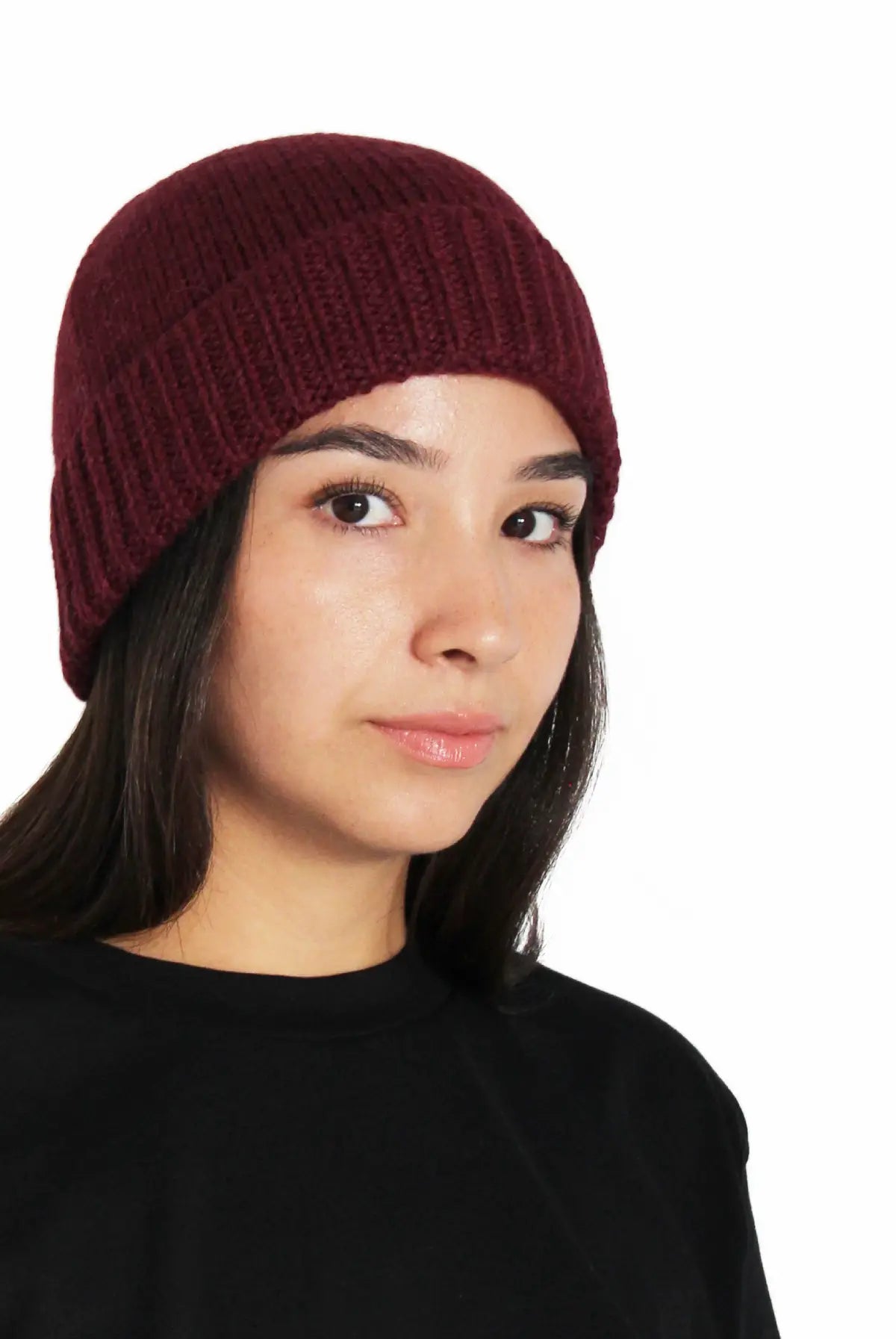 Baby Alpaca Beanie · Burgundy
